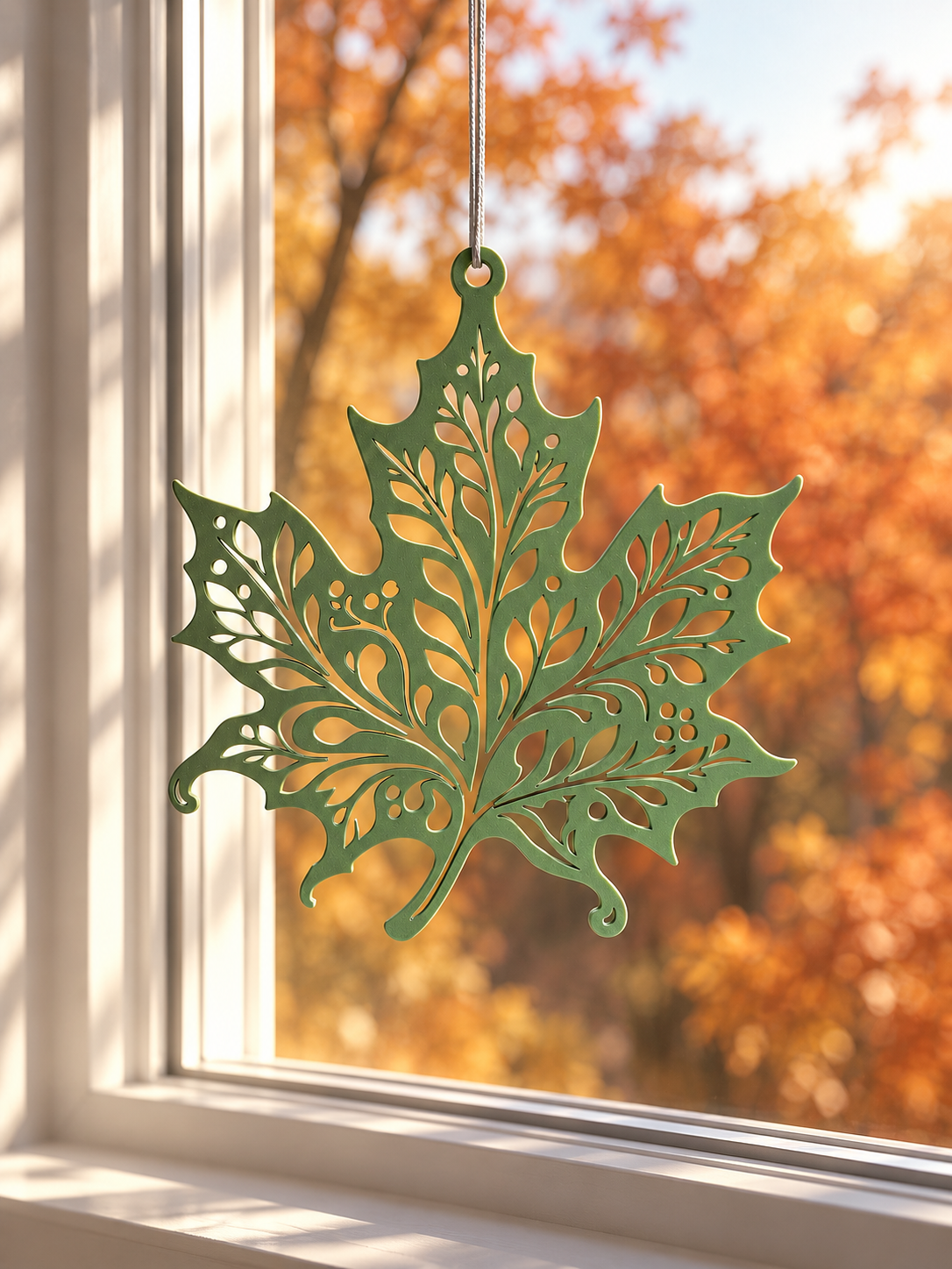 Filigranes Ahornblatt – Fensteranhänger